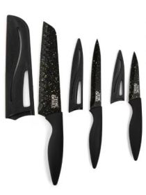 Thyme & Table Non-Stick Coated High Carbon Stainless Steel Speckled Kitchen Knives, 3 Piece Set