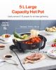 Electric Hot Pot 5 L Non-Stick Shabu-shabu Hot Pot with Divider for 6-10 People