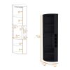 FM FURNITURE Clifton Corner Bar Cabinet, with 5 shelves,Cup Hanger and Eight Built-in Wine Rack, Black