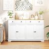 HOMCOM Modern Sideboard, Buffet Cabinet with Storage Drawers, Adjustable Shelves for Living Room, Dining Room, Entryway, White