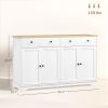 HOMCOM Modern Sideboard, Buffet Cabinet with Storage Drawers, Adjustable Shelves for Living Room, Dining Room, Entryway, White