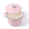 HAWOK Enameled Cast Iron Dutch Oven 1.5-Quart Pink