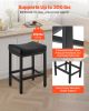 Bar Stool Set of 2, PU Leather Counter Height Stools, 25 inch Barstool with Saddle-Seat and Metal Legs, Easy Assembly Backless Bar Chair