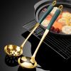 1 Piece Stainless Steel Silicone Handle Soup Spoon Hot Pot Spoon